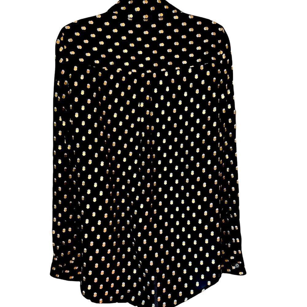 Who What Wear Black Gold Polka Dot Long Sleeve Blouse size S - Picture 2 of 4